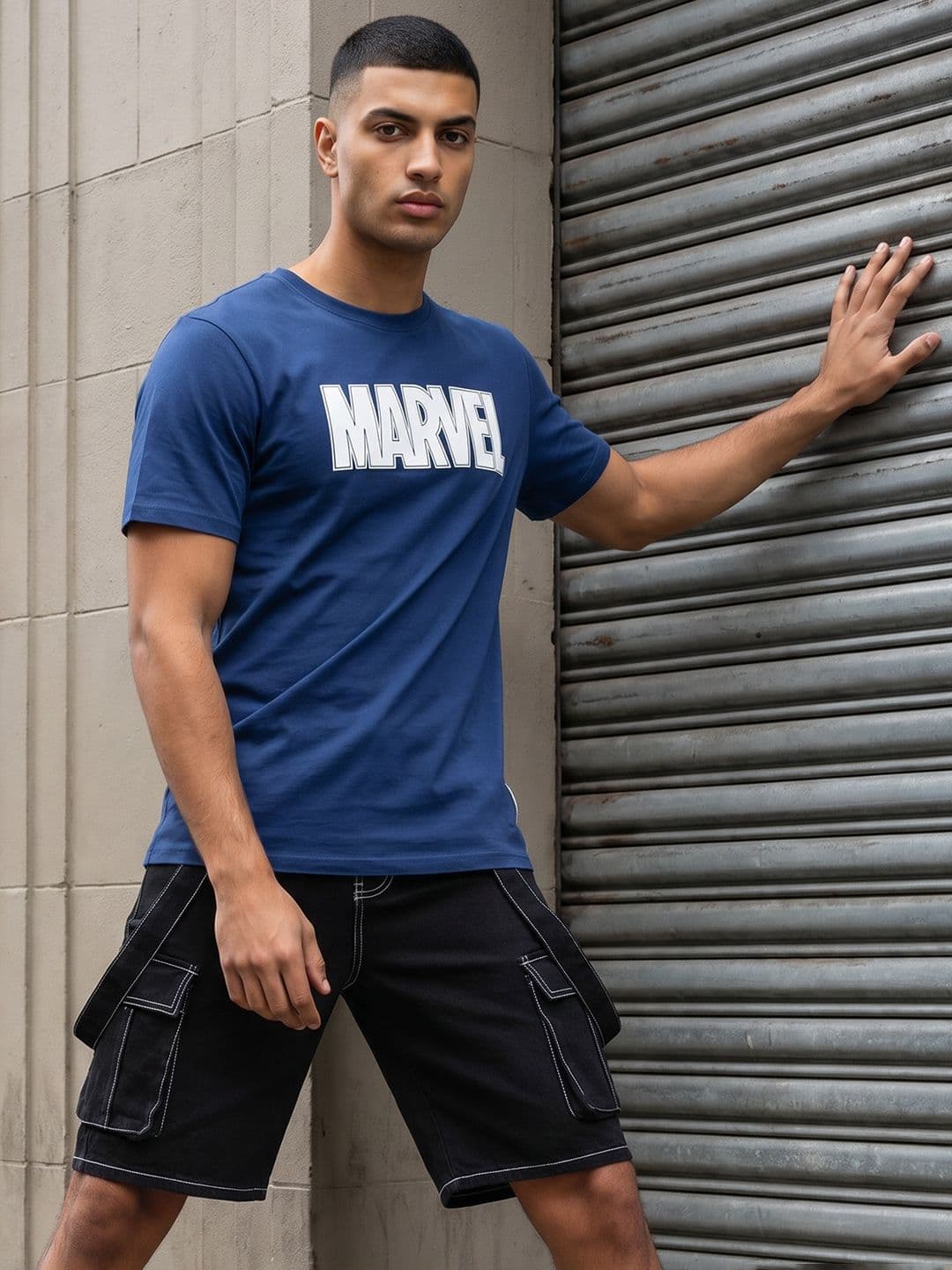 MARVEL STREET Brand Logo Printed Pure Cotton T-shirt - view 1