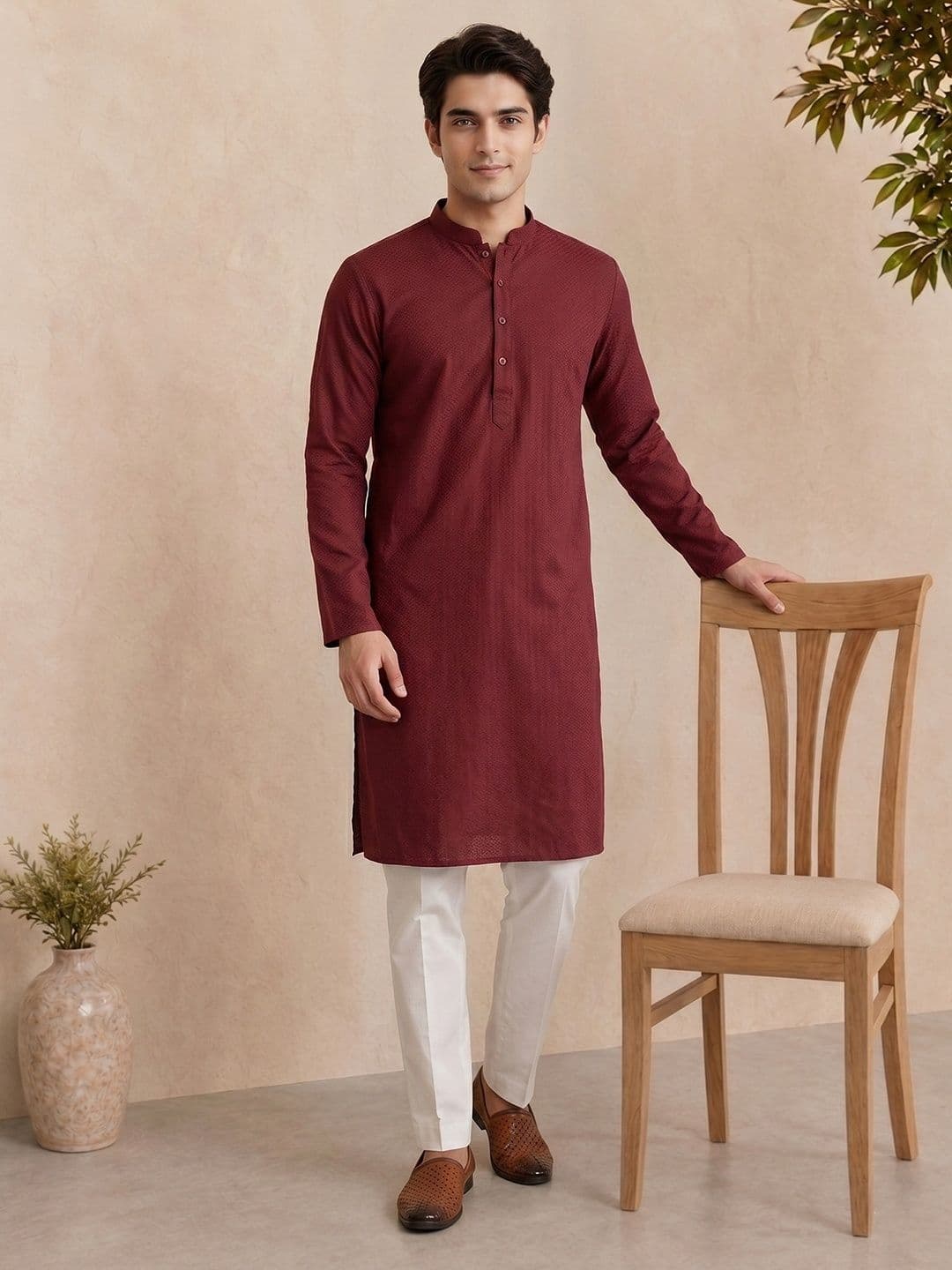 Anouk Woven Design Regular Kurta - view 1
