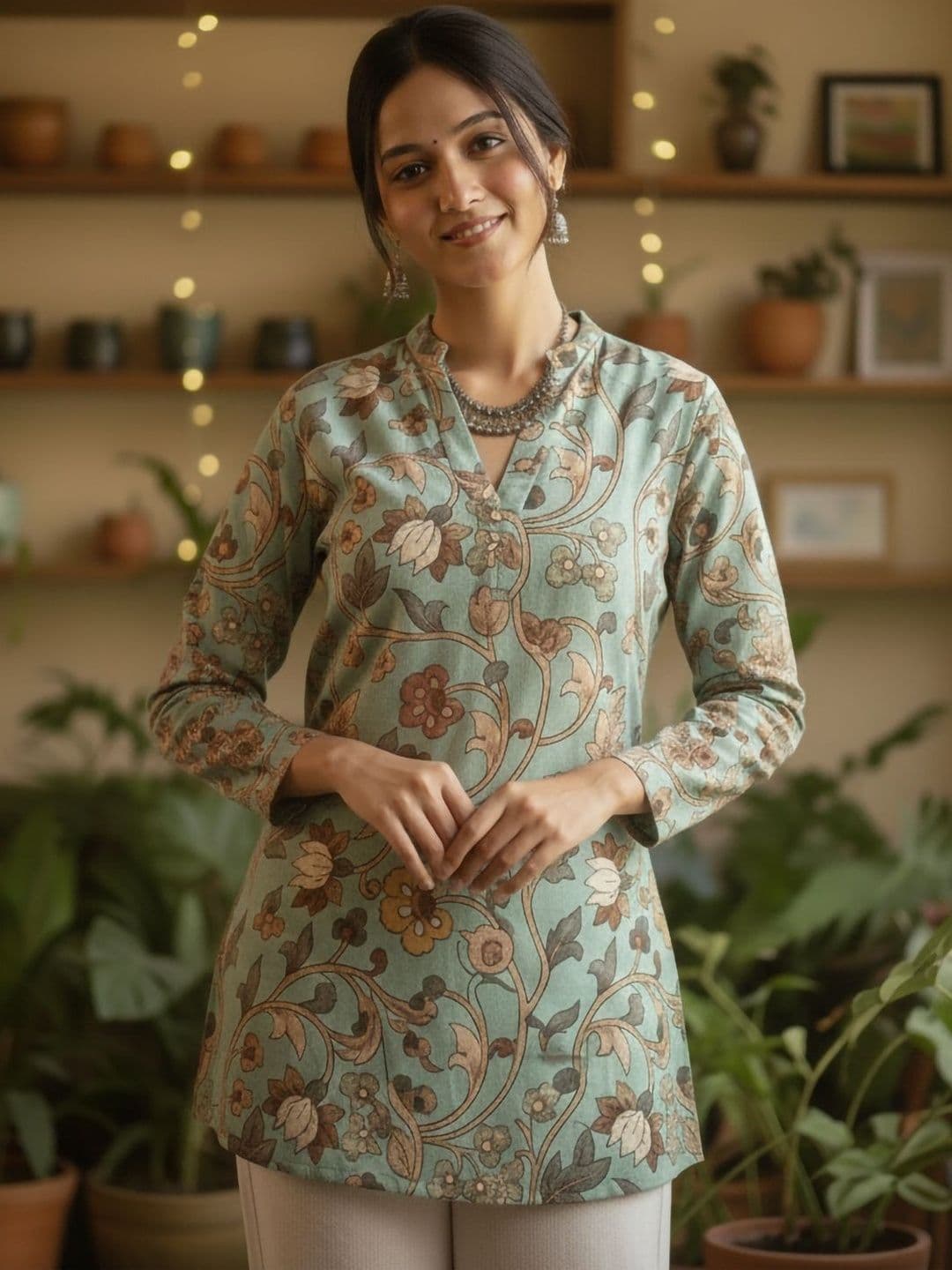 Anouk Mirage Floral Printed Pure Cotton Blend Kurti - view 1