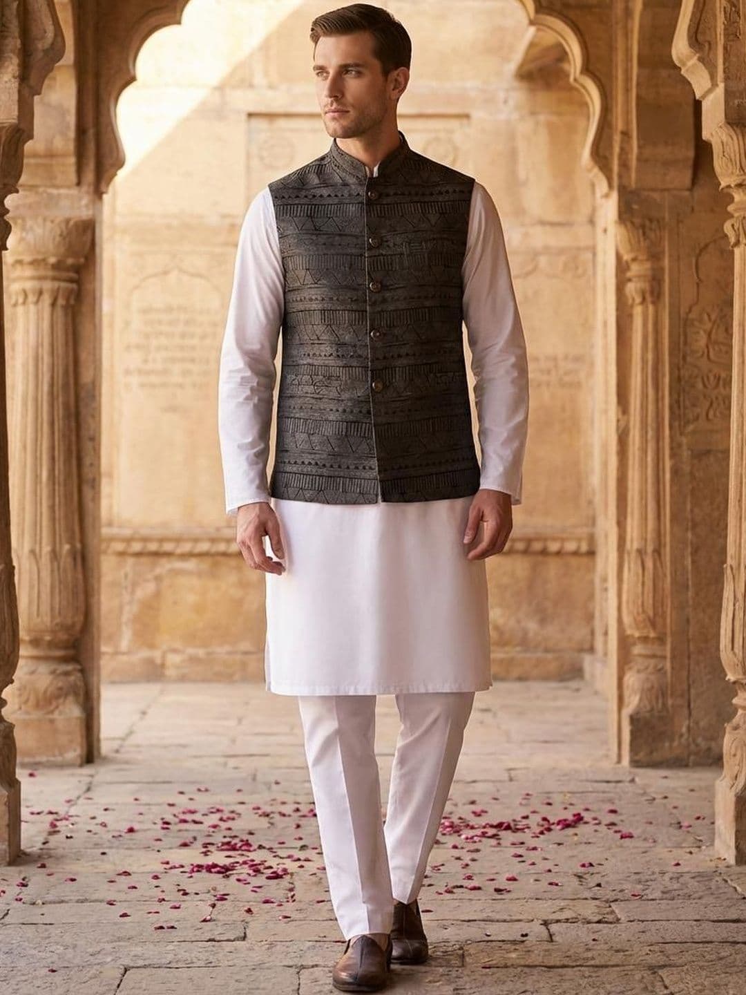 Anouk Mandarin Collar Nehru Jackets - view 1