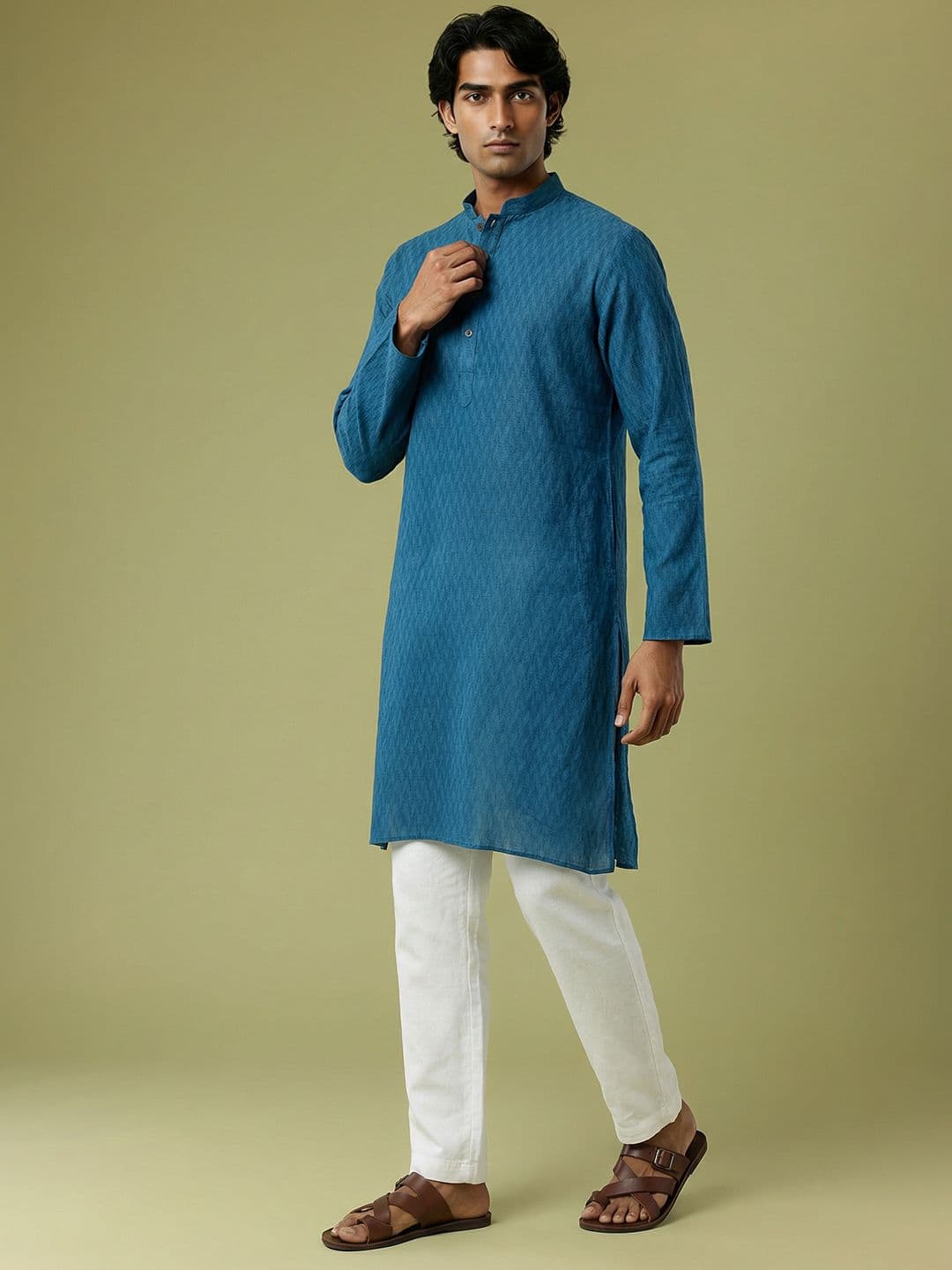 Anouk Geometric Woven Design Kurta - view 1