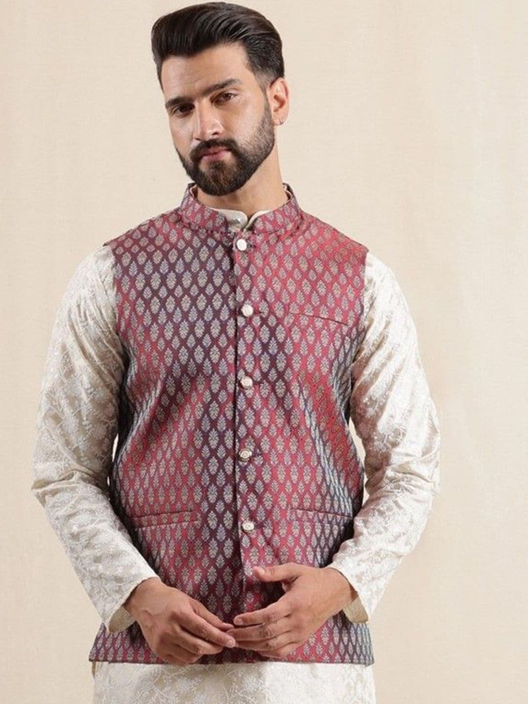 Anouk Woven Design Nehru Jacket - view 1