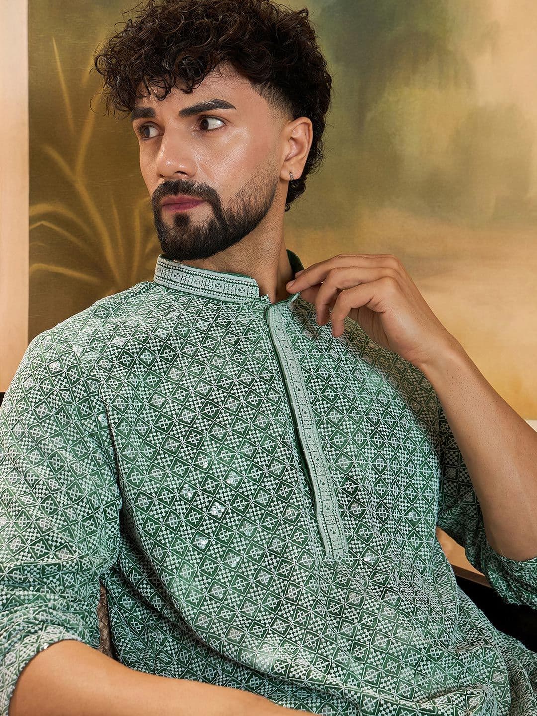 Anouk Men Viscose Rayon Straight Kurtas - view 1