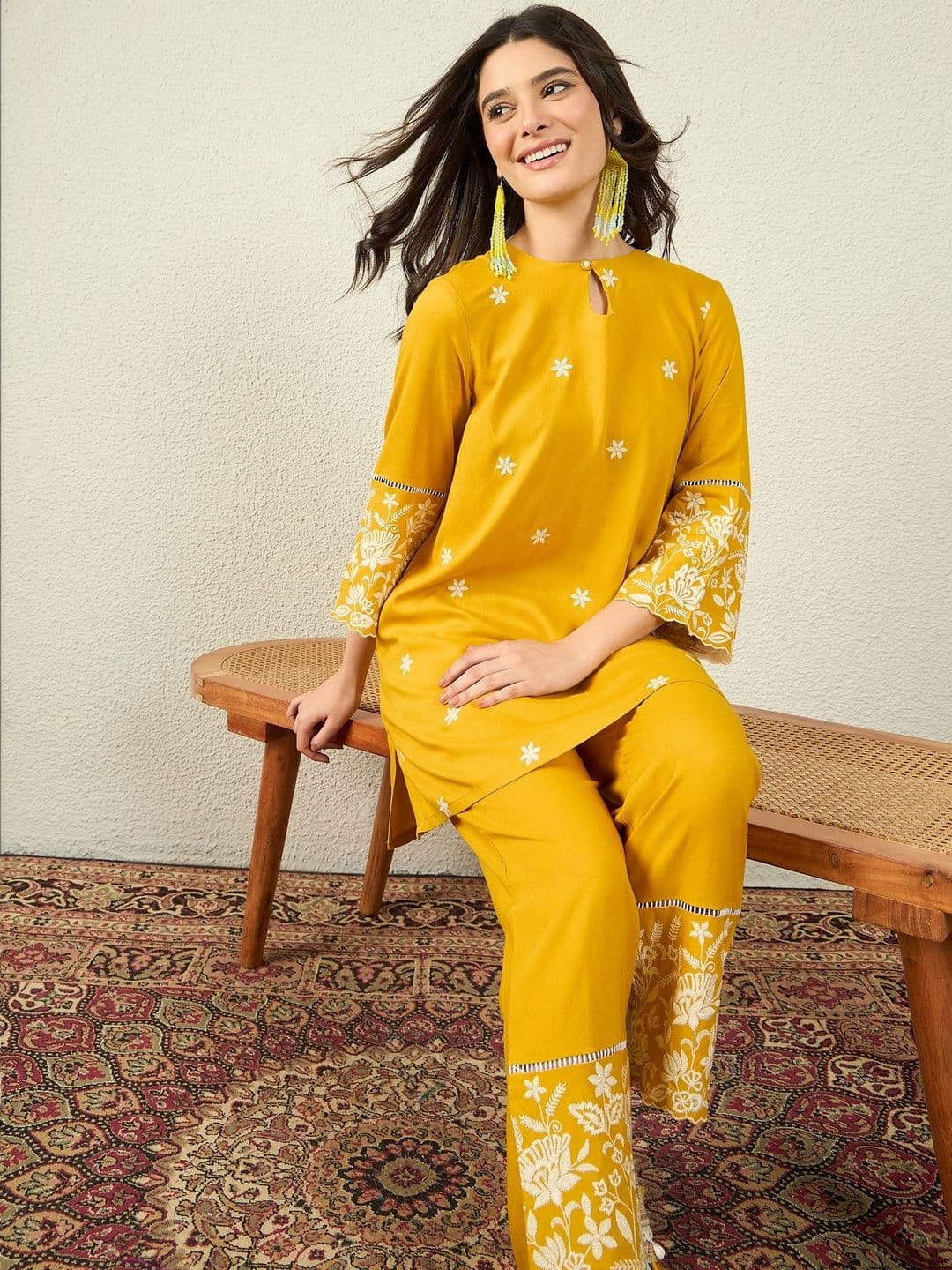 Anouk Embroidered Viscose Rayon Round Neck Co-Ords - view 1