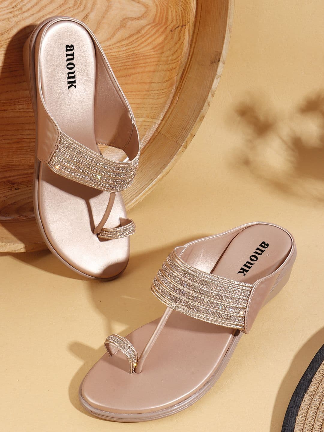 Anouk Women Embellished One Toe Wedge Heel Sandals - view 1