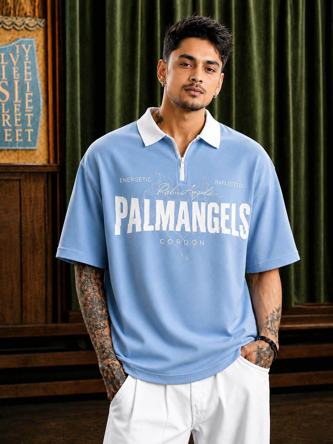 Force Men Brand Logo Printed Polo Collar T-shirt - view 1
