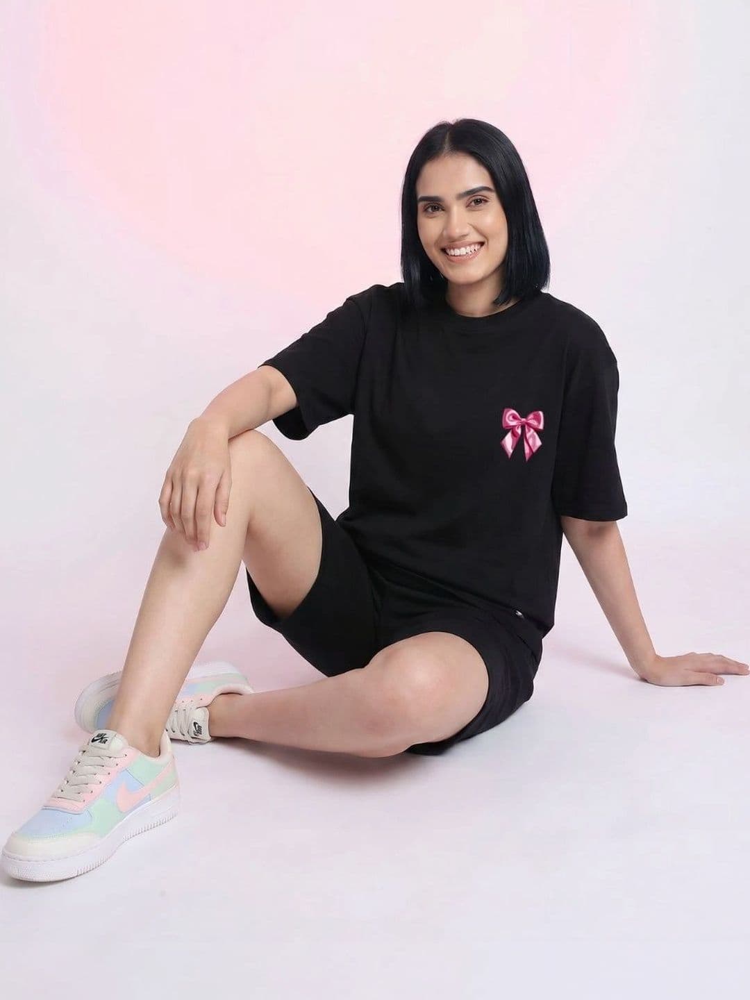 TOXA Bow Detail Cotton Printed T-shirt with Shorts - view 1