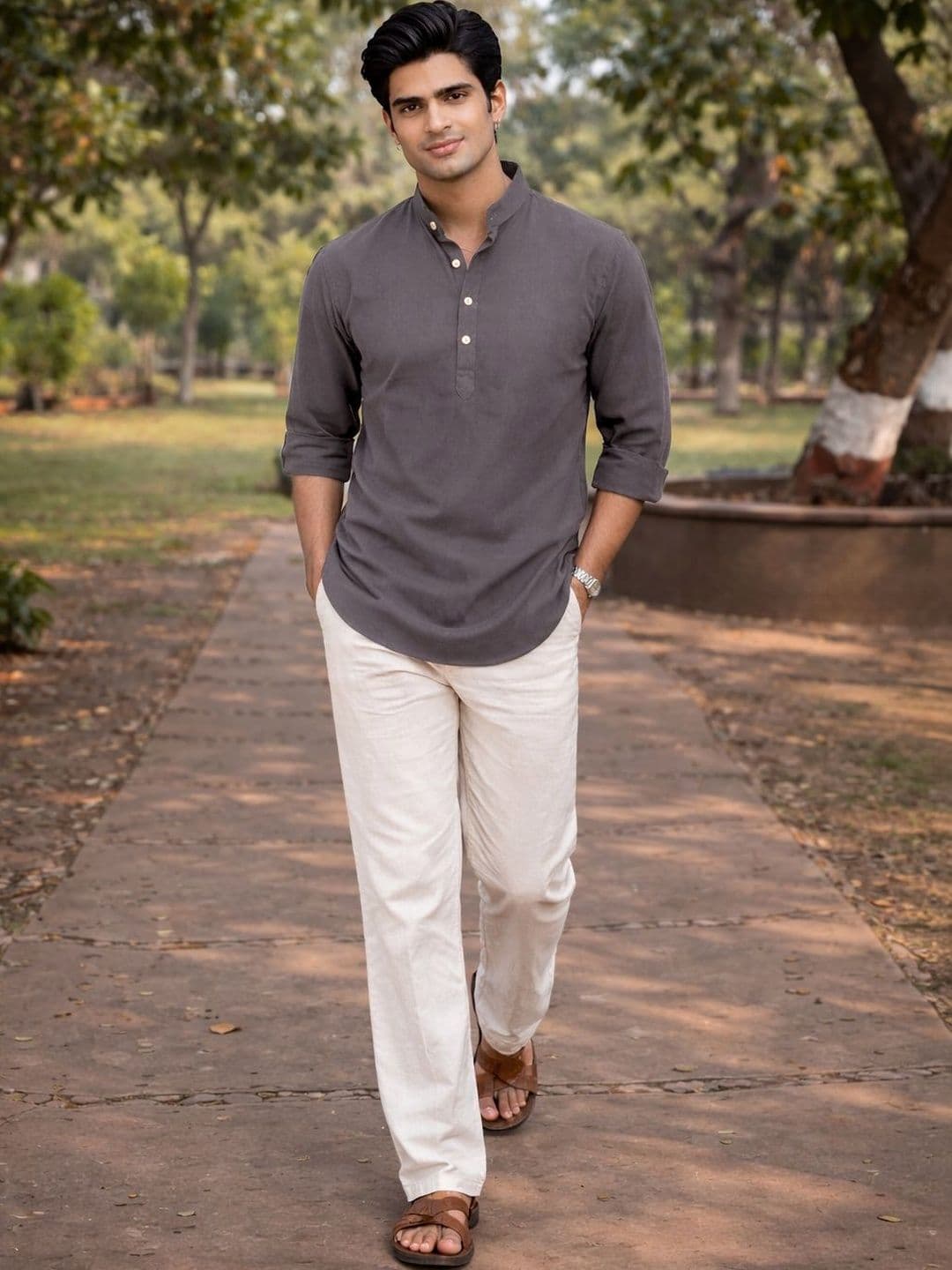 Anouk Men Pure Cotton Daily Short Kurta - view 1