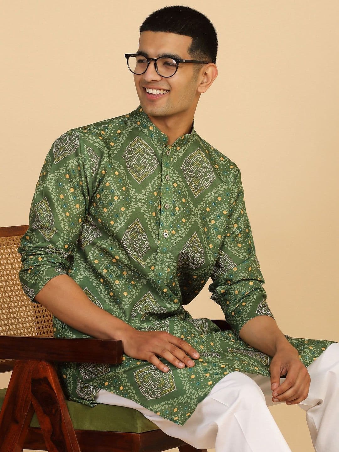 Anouk Mirage Ethnic Motifs Green Kurta - view 1
