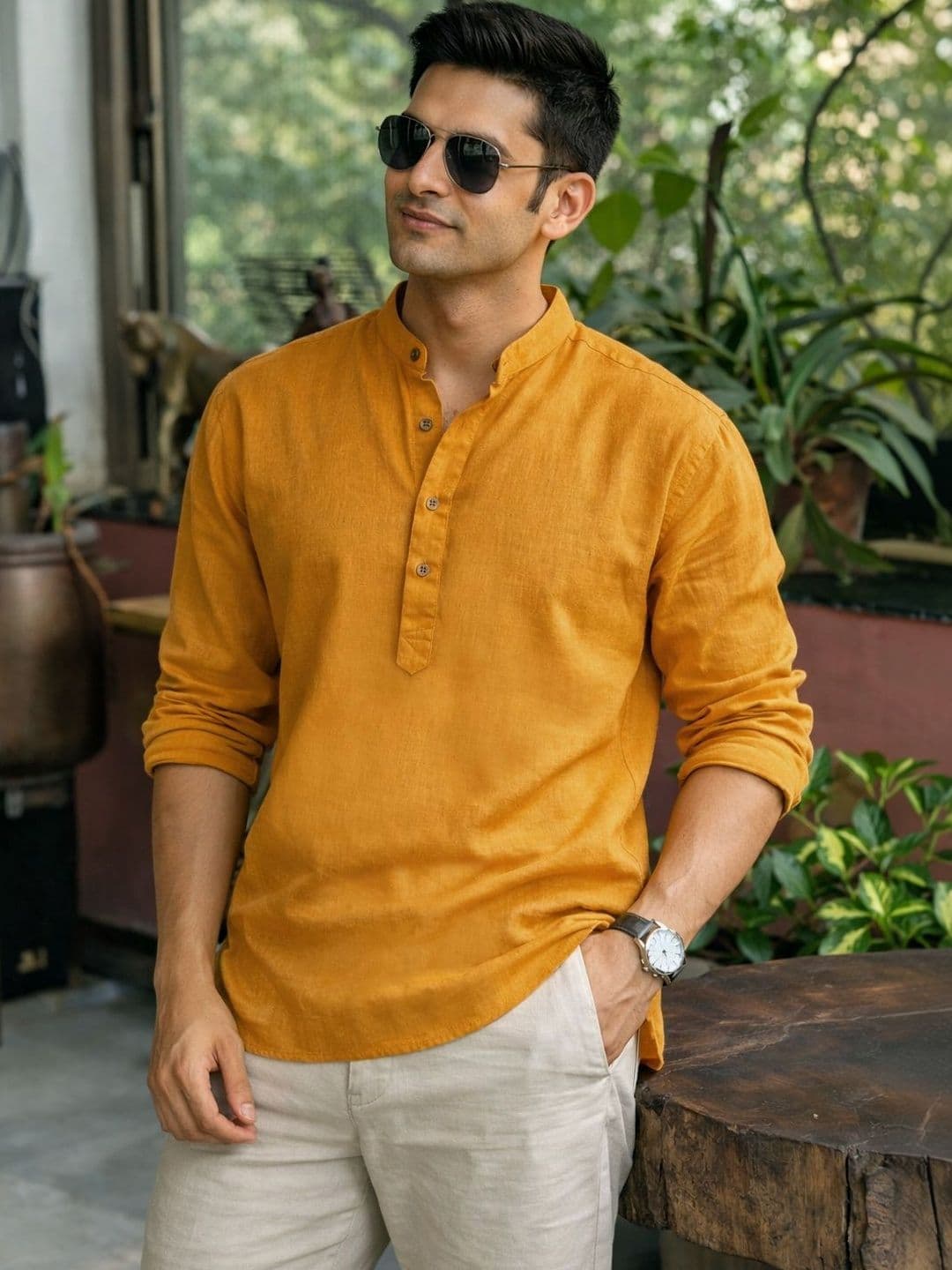 Anouk Men Pure Cotton Daily Short Kurta - view 1