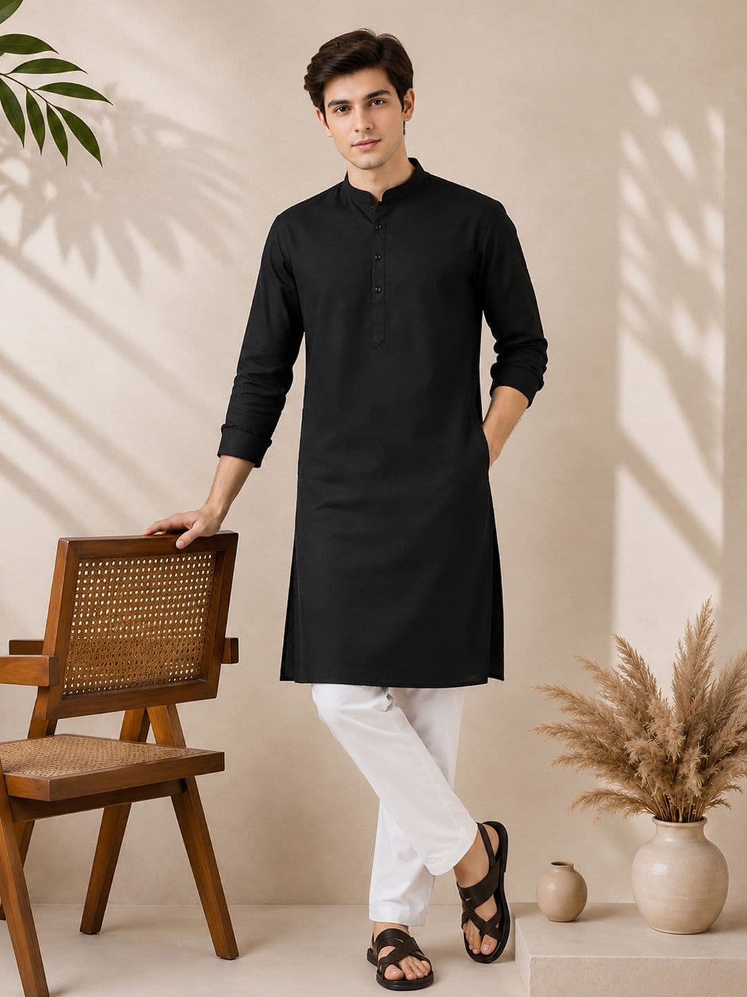 Anouk Mirage Mandarin Collar Straight Kurta - view 1