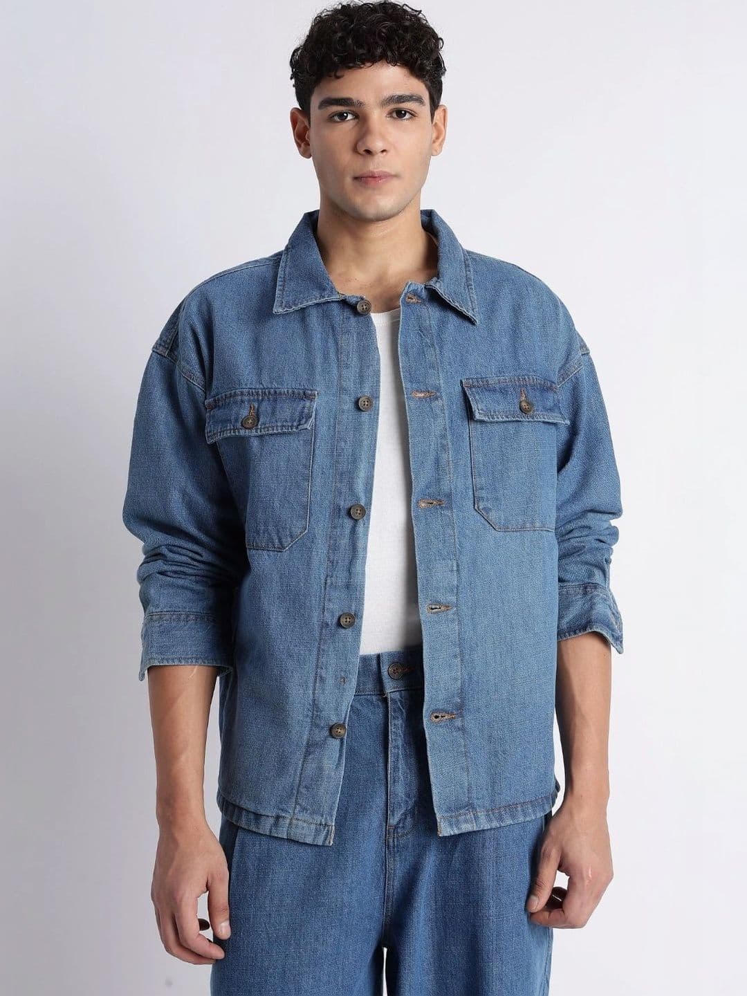 Blu MNKY Men Denim Jacket - view 1