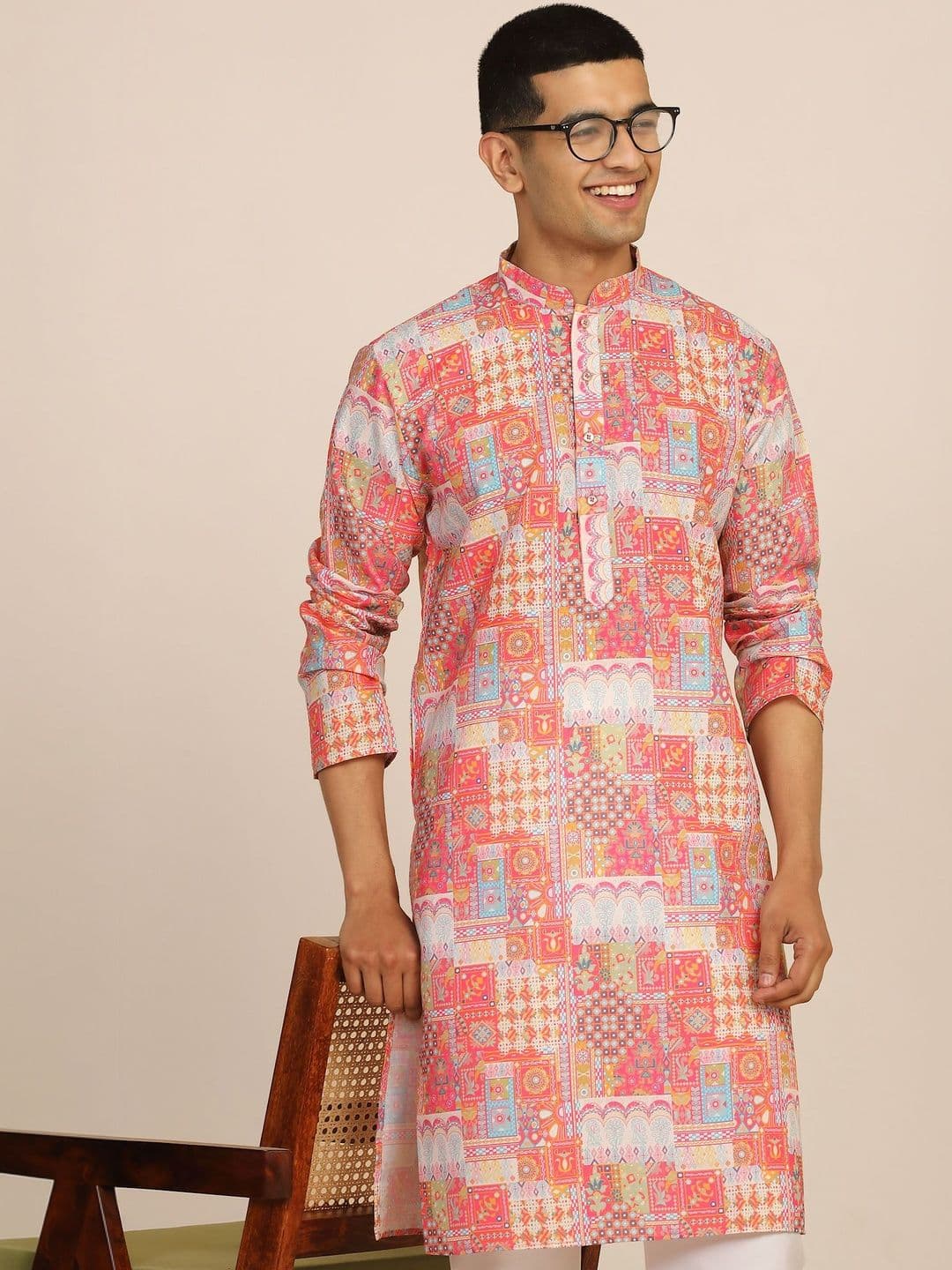 Anouk Mirage Floral Printed Multi Colored Knee Length Kurta - view 1