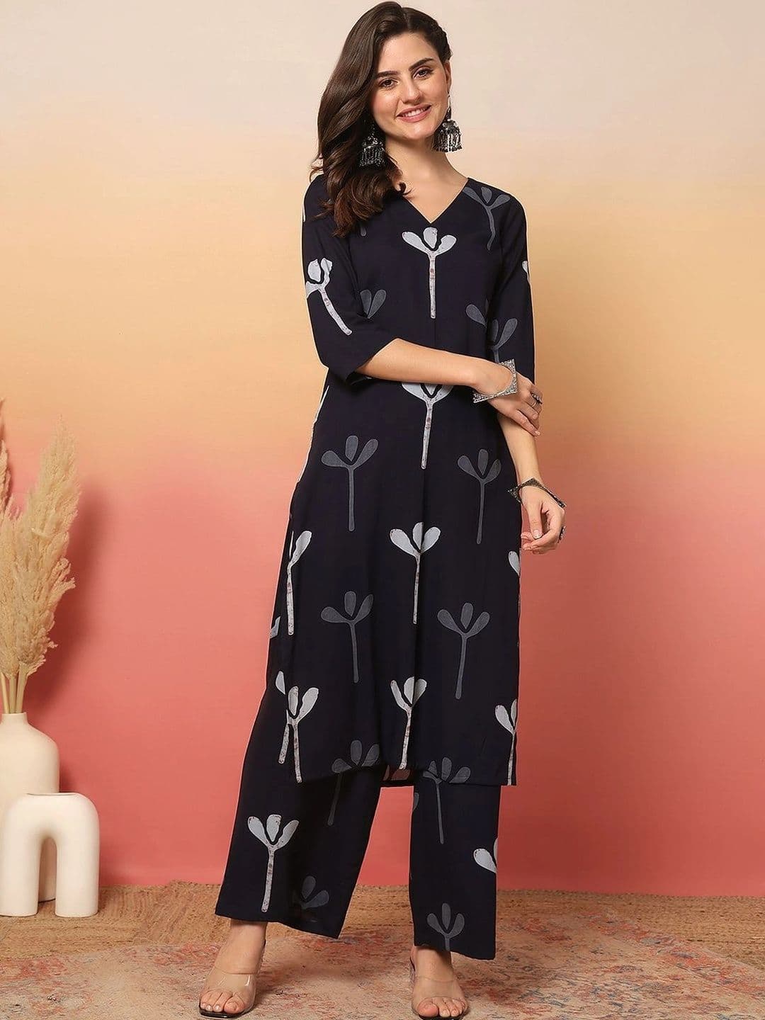 Anouk Women Printed Regular Kurta with Palazzos - view 1