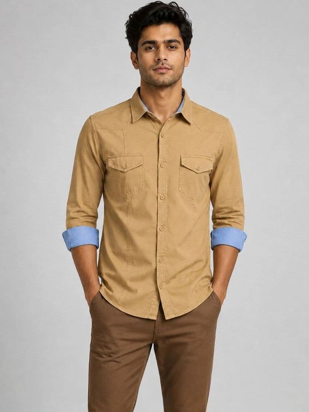 FRANKSHIRT Men Cargo Cotton Casual Shirt - view 1