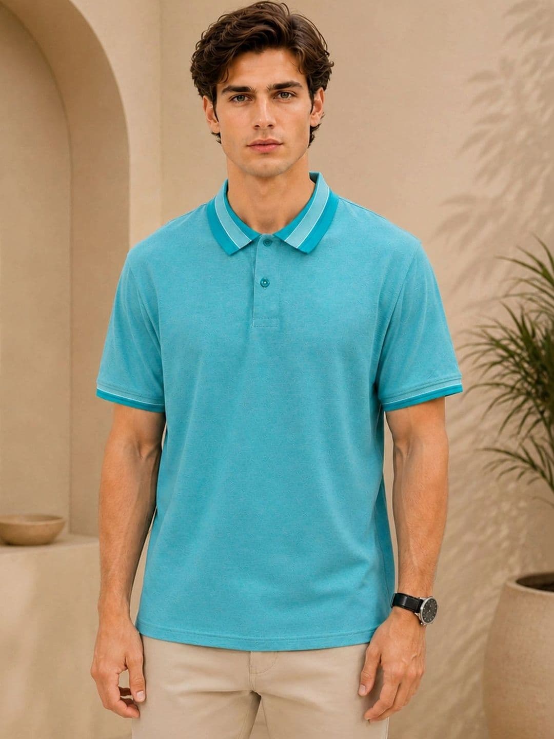 HERE&NOW Men Polo Collar T-shirt - view 1