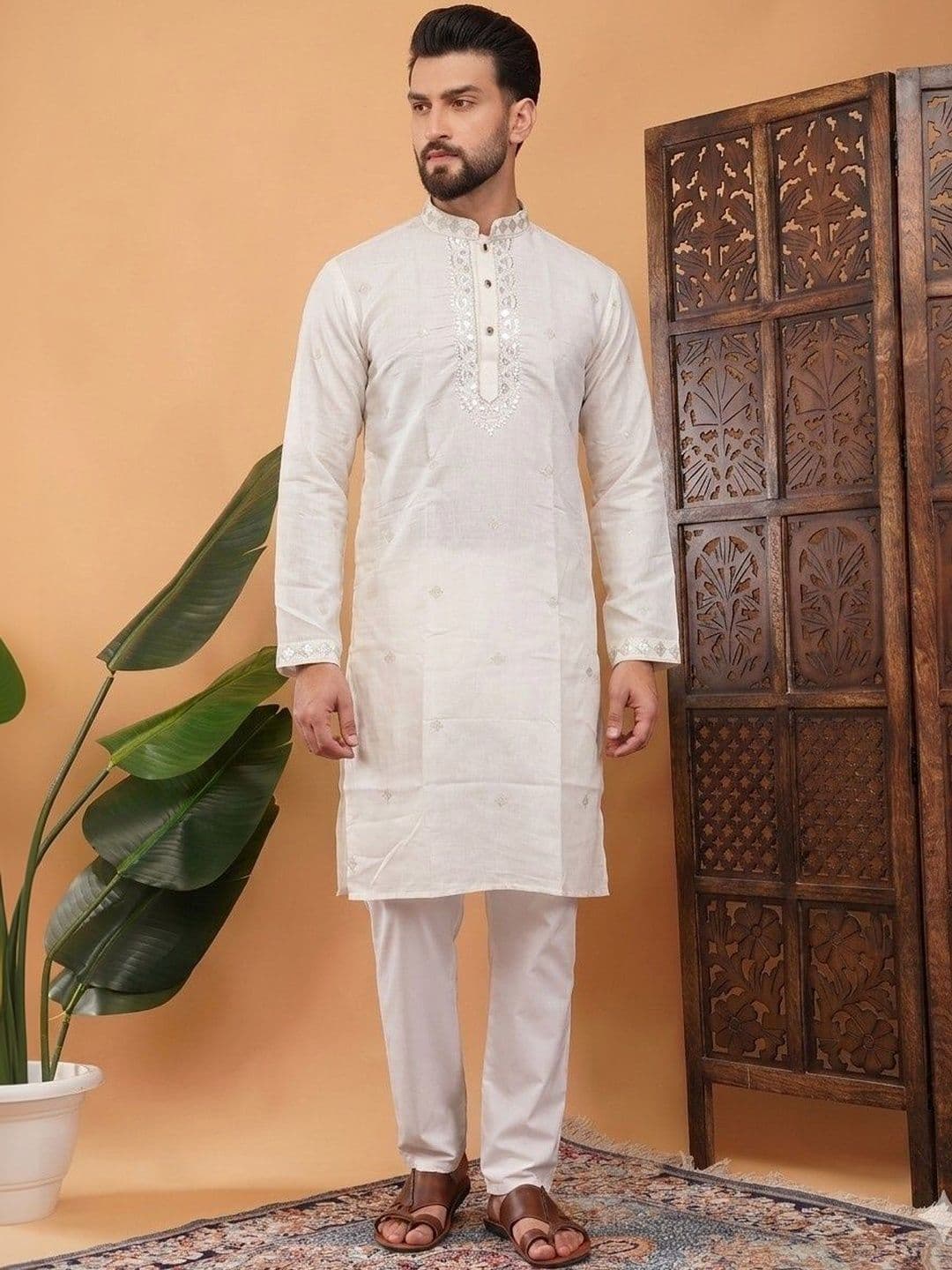 Anouk Men Embellished Sequinned Kurta - view 1
