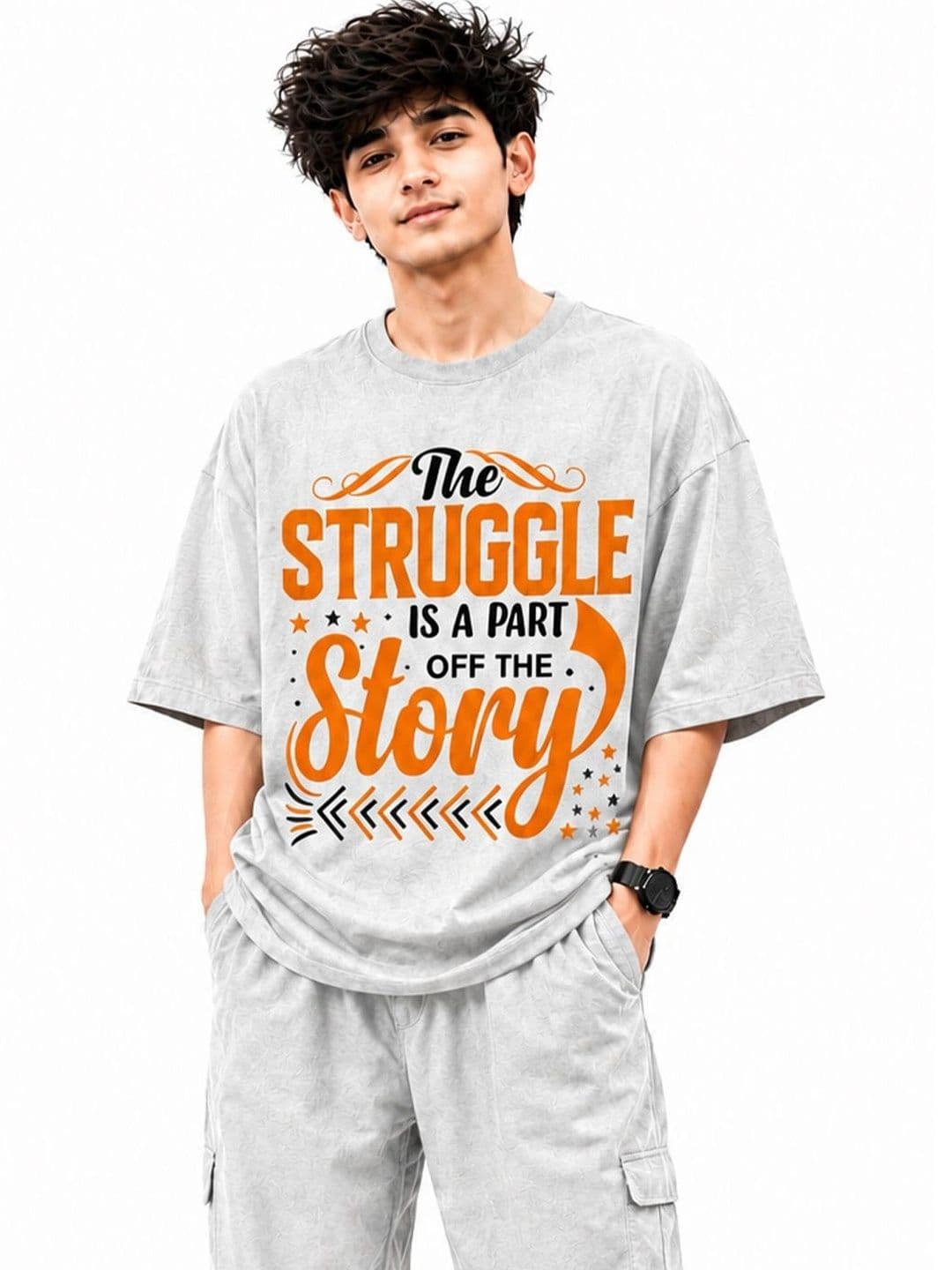 KAVYARA Men Typography Printed Pure Cotton Blend T-shirt - view 1