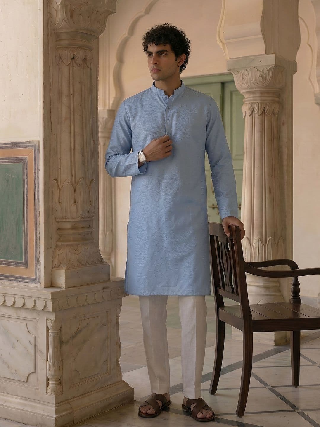 Anouk Self Design Textured Kurta - view 1
