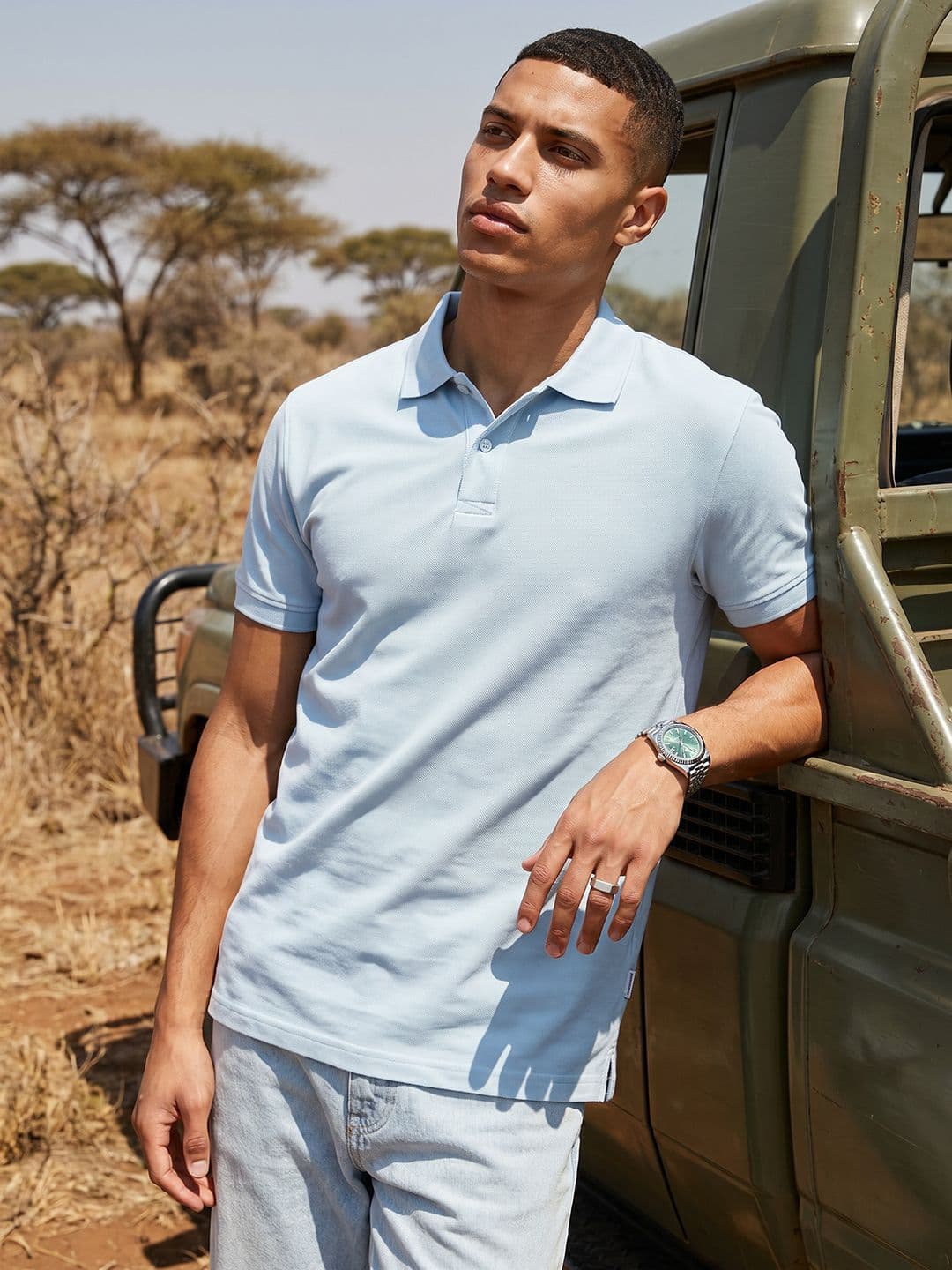 The Roadster Life Co. Polo Collar Pure Cotton T-shirt - view 1