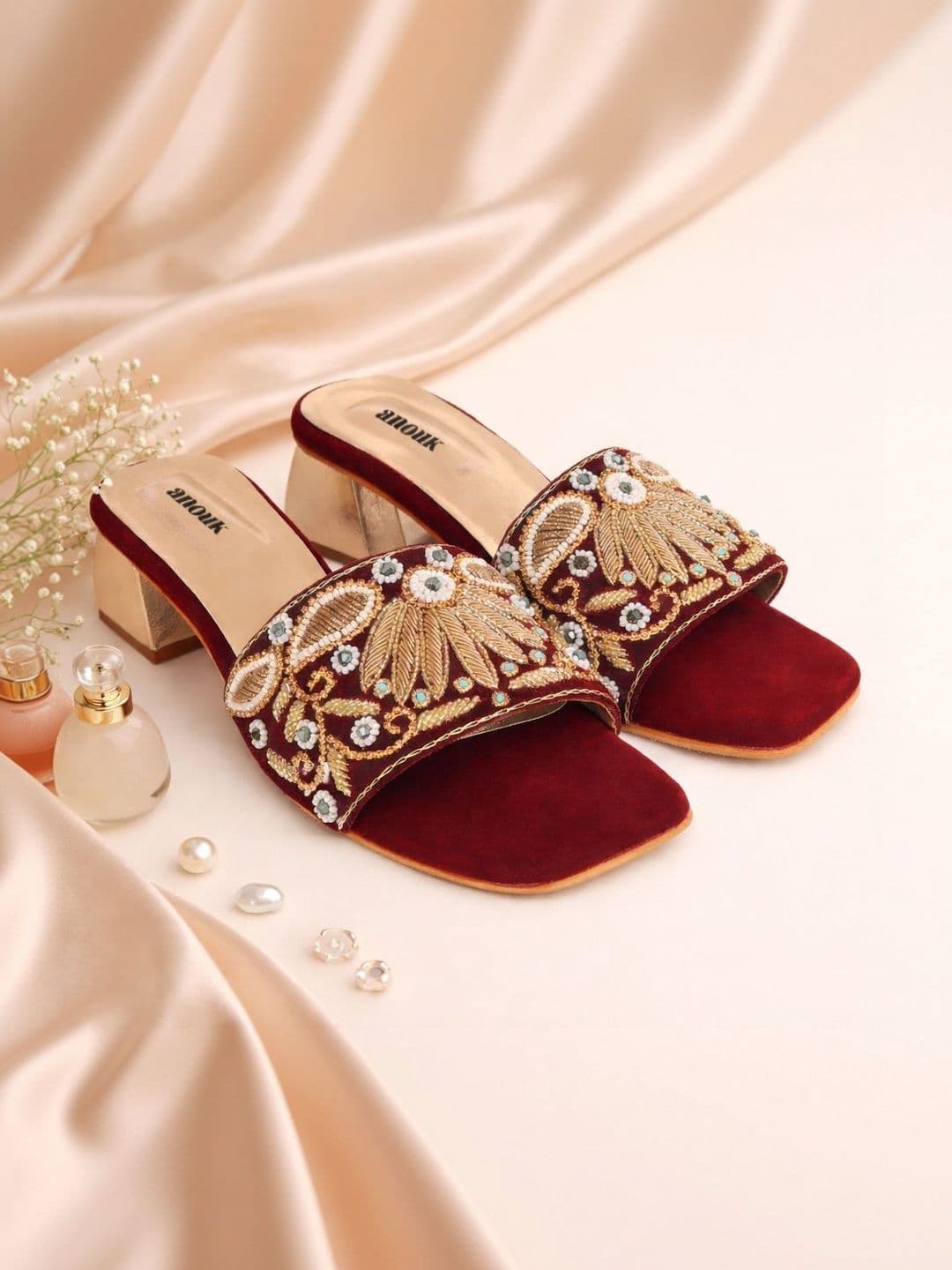 Anouk Embellished Party Block Mules - view 1