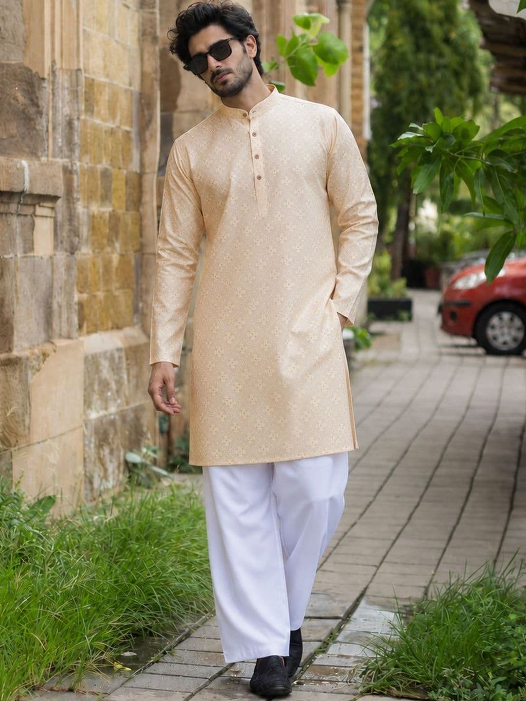 Anouk Printed Band Collar Straight Long Kurta - view 1