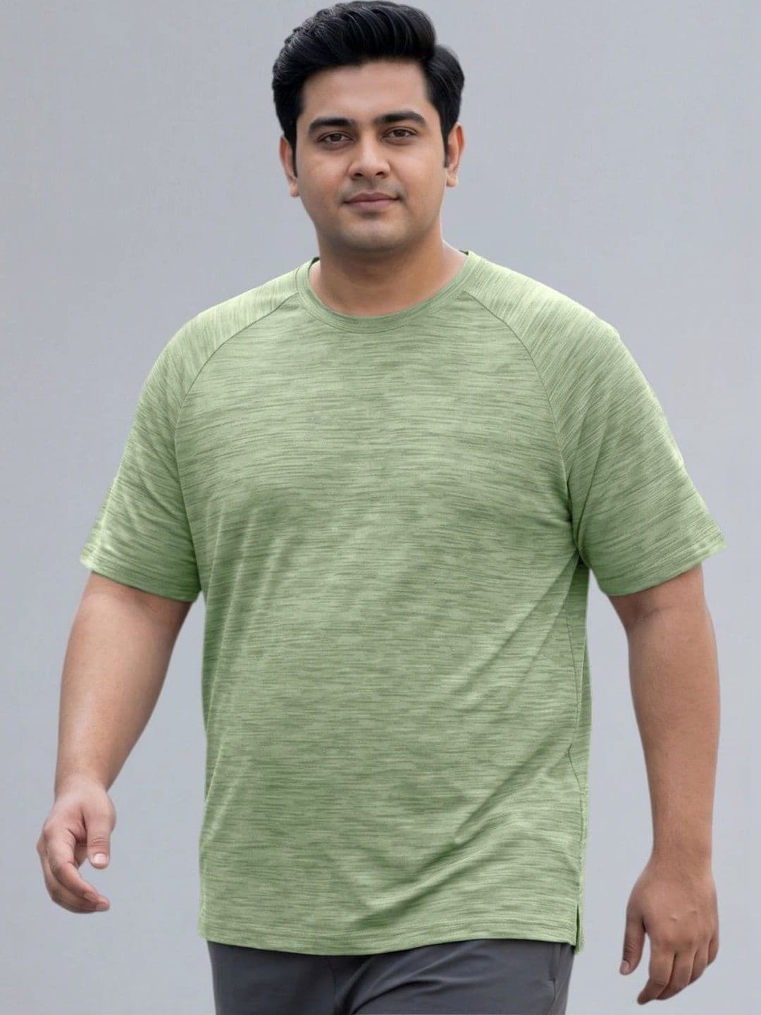 CULT Men's Green Textured Performance Plus Size T-shirt - view 1
