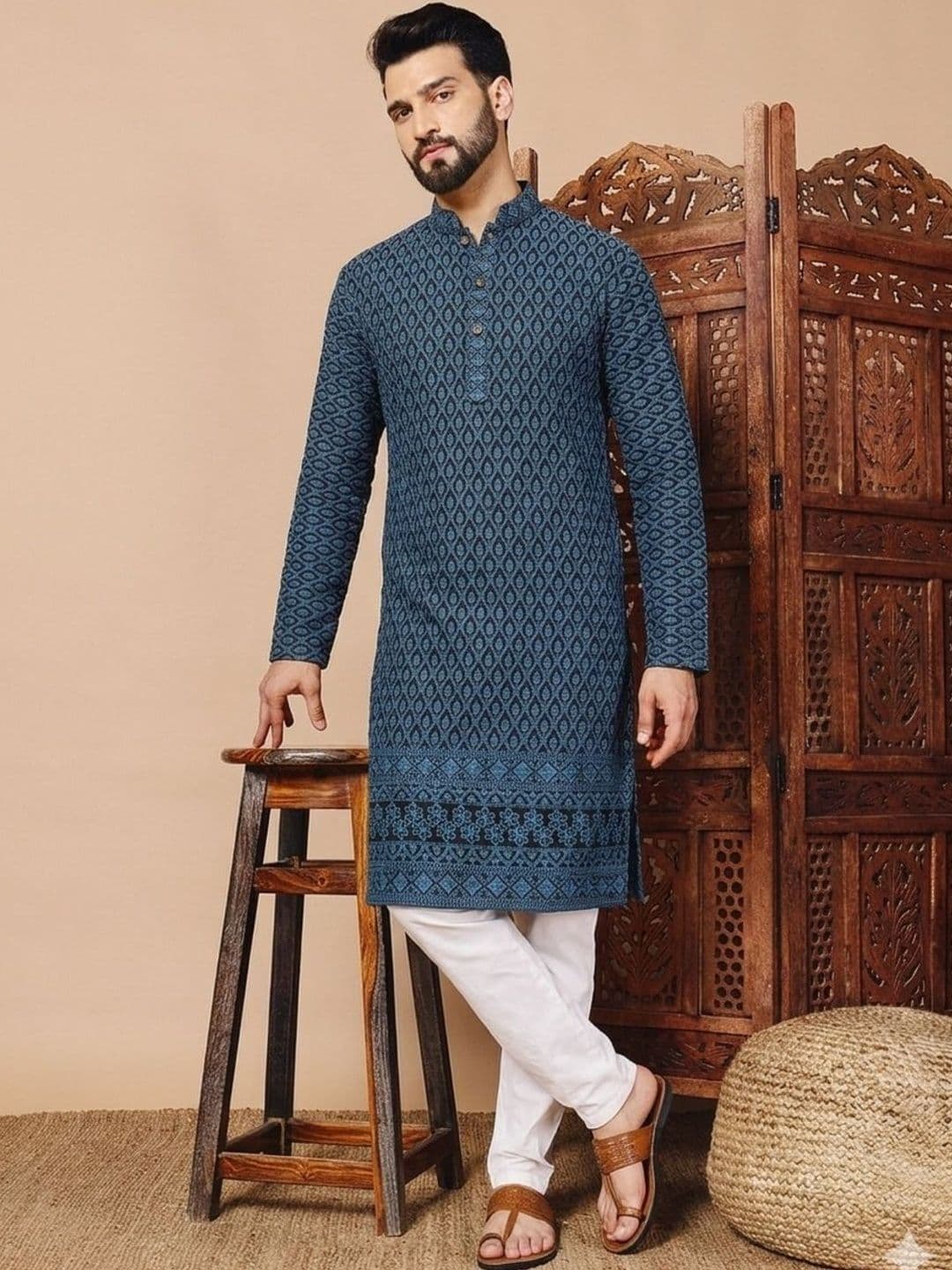 Anouk Men Ethnic Motifs Printed Indie Prints Kurta - view 1