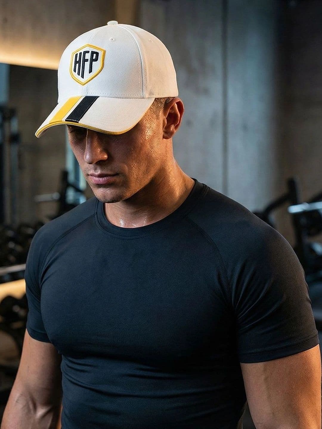 HYPR FIT Men White Signature Dry-Fit Streetwear & Athleisure Embroidered Baseball Cap - view 1