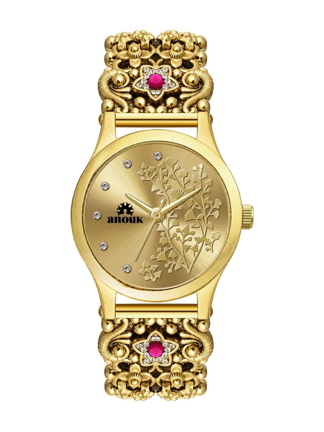 Anouk Women Dial & Bracelet Style Straps Analogue Watch 1604 Golden Dial Hourglass Elegance - view 1