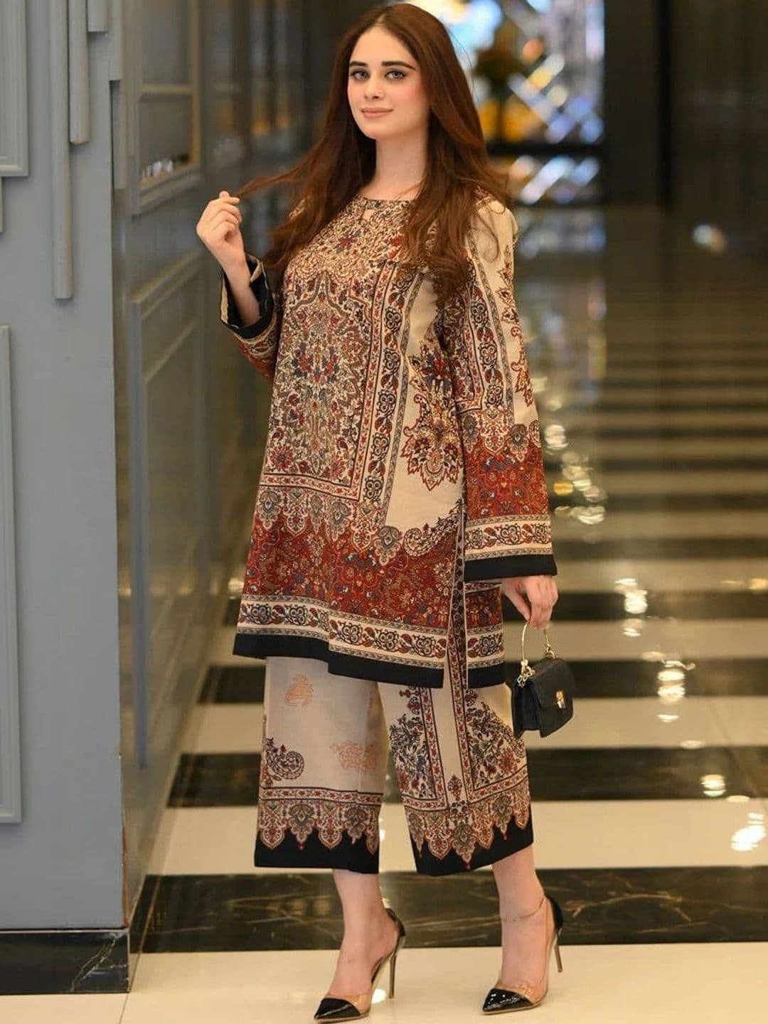 Anouk Printed Tunic with Palazzos - view 1