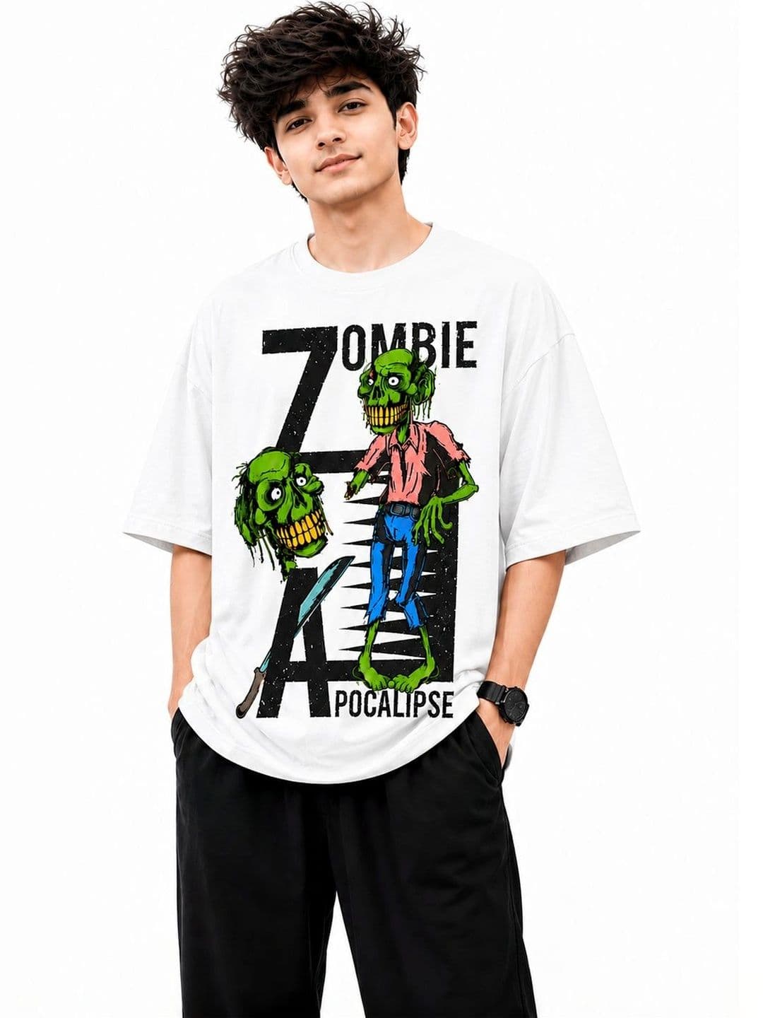 KAVYARA Men Printed Drop-Shoulder Sleeves Pure Cotton Blend T-shirt - view 1