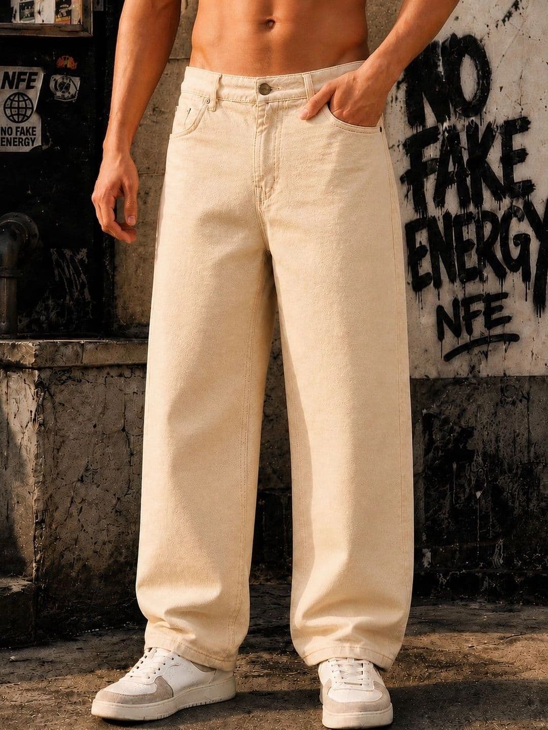 Bene Kleed Men Mid-Rise Baggy Fit Cotton Jeans - view 1