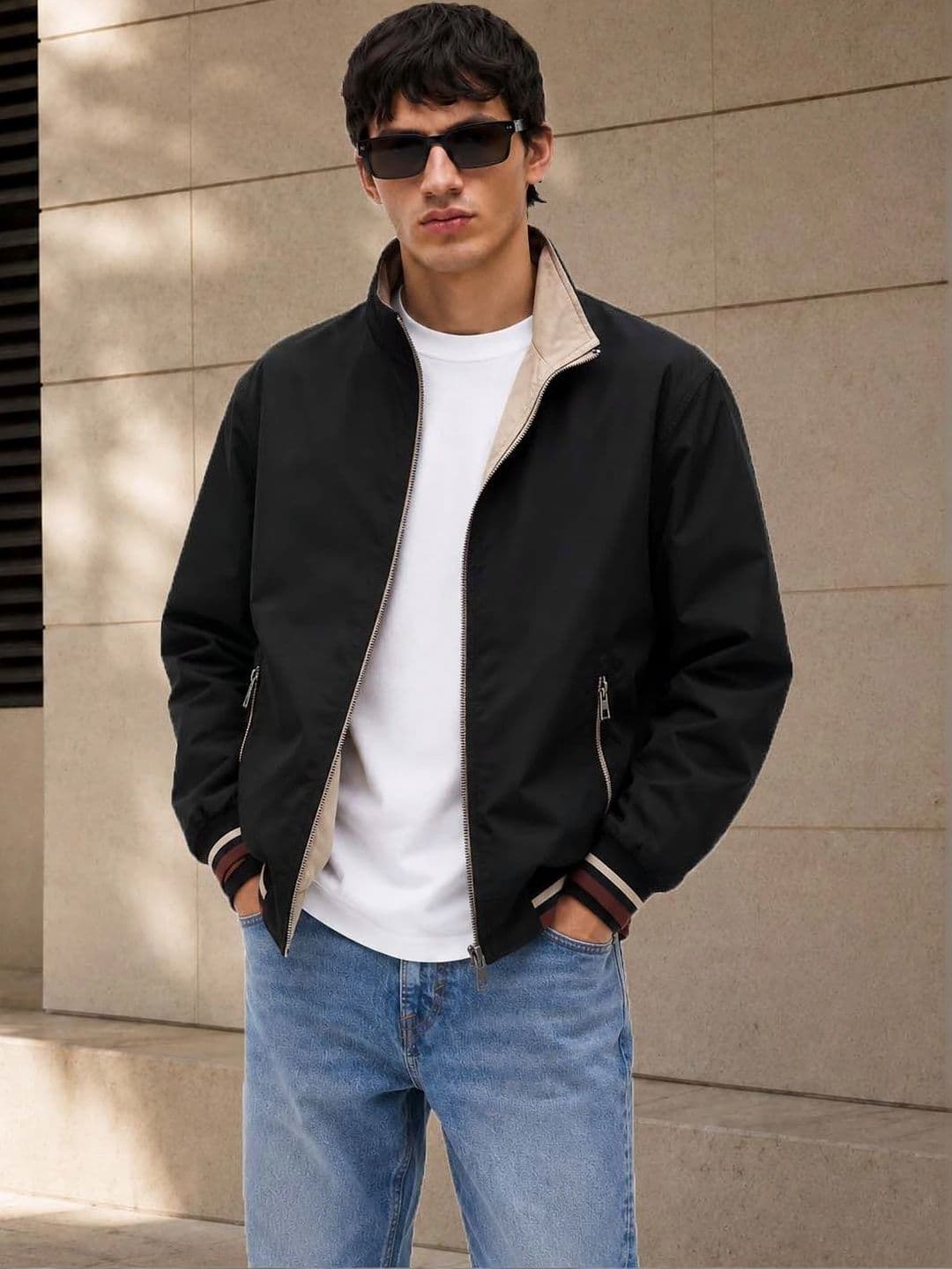 R.Code by The Roadster Life Co. Men Bomber Jacket - view 1