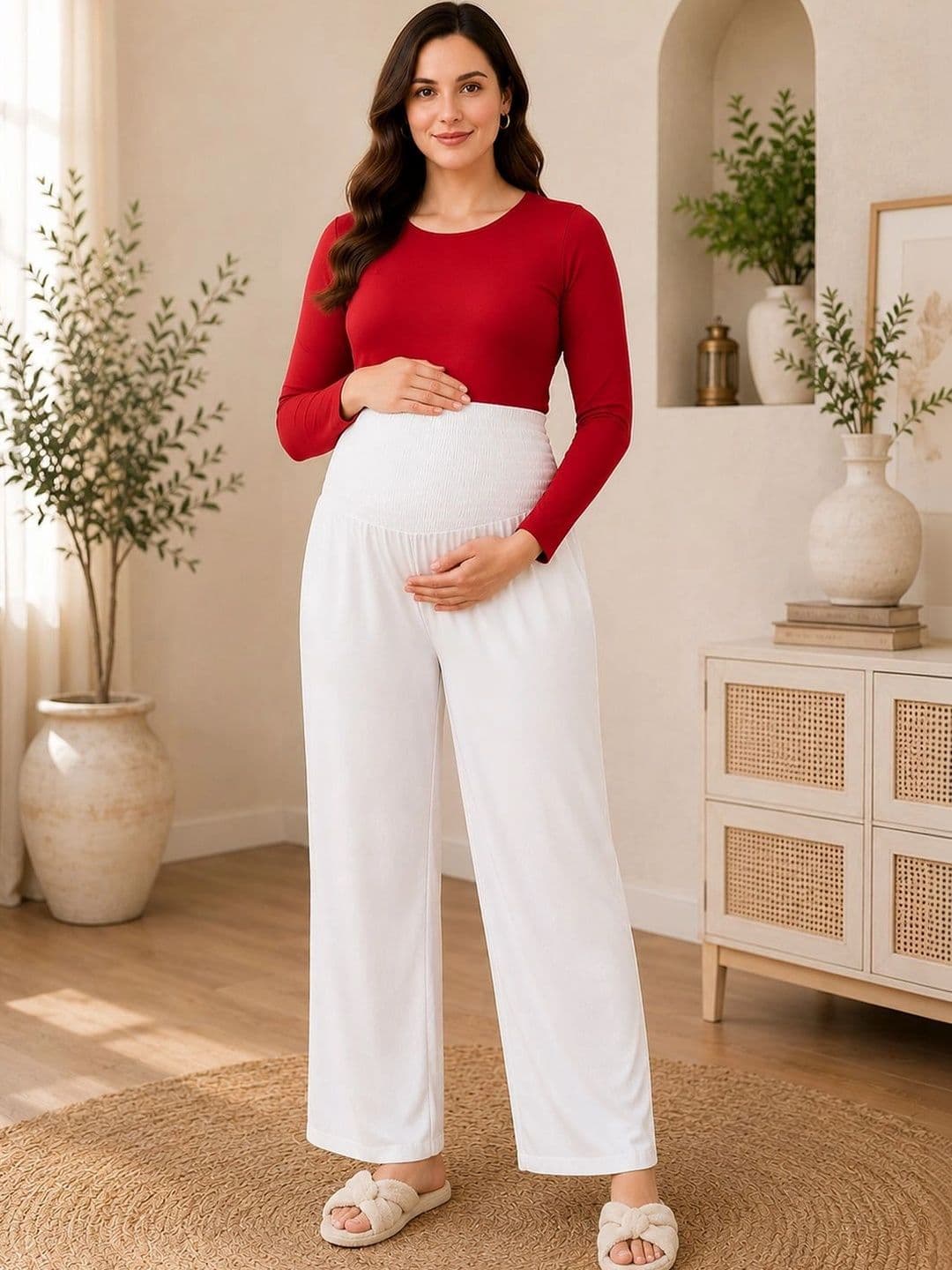 angloindu Women Straight Fit Maternity Trousers - view 1