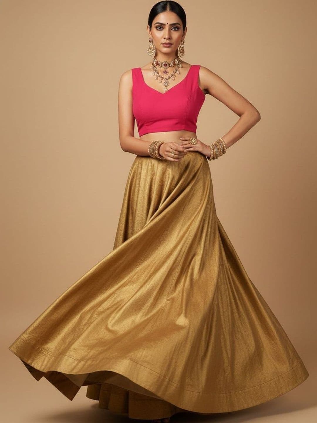 Anouk Silk Solid Saree Blouse - view 1