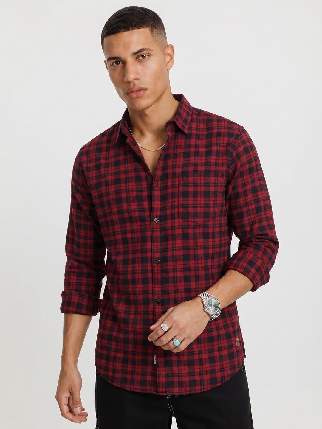 The Roadster Life Co. Checked Pure Cotton Casual Shirt - view 1