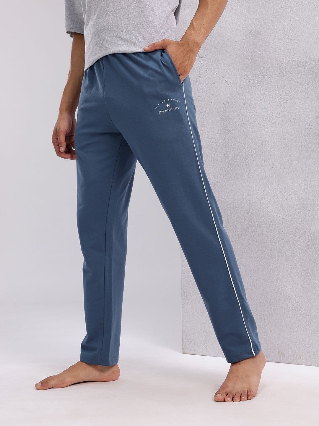 HRX by Hrithik Roshan Men Mid-Rise Yoga Track Pants with Contrast Piping - view 1