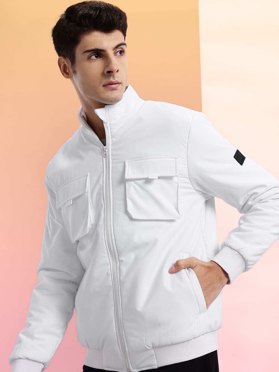 HRX by Hrithik Roshan Pocket Detail Mock Collar Bomber Jacket - view 1