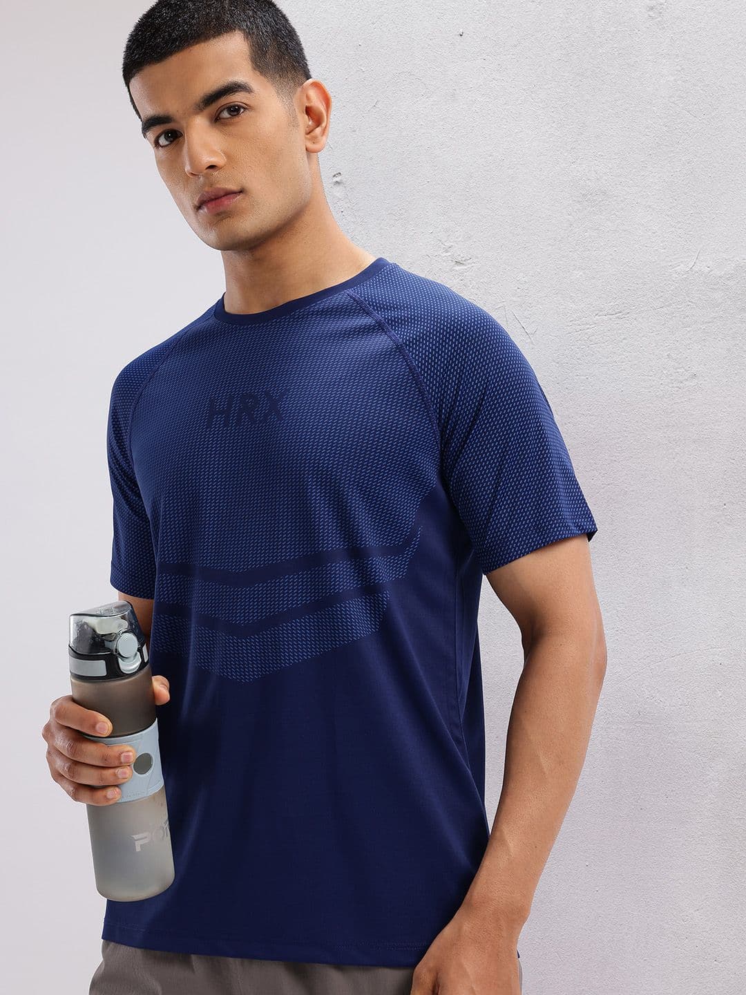 HRX by Hrithik Roshan Geometric Printed Rapid-Dry Training T-shirt - view 1