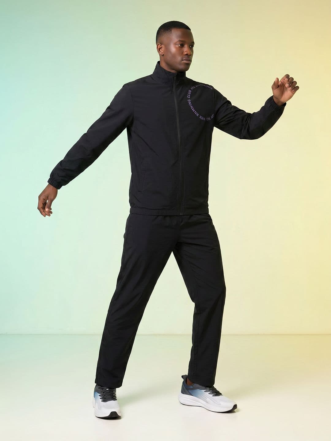 HRX by Hrithik Roshan Brand Logo Printed Mock Collar Tracksuits - view 1