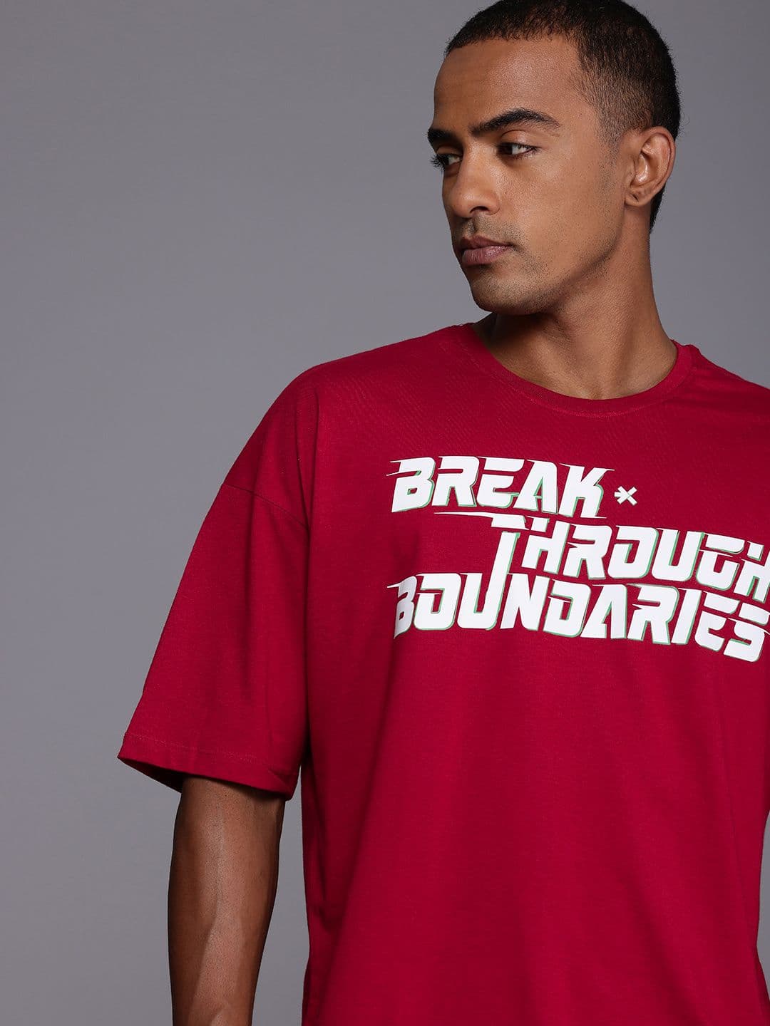 HRX by Hrithik Roshan Men Typography Printed Pure Cotton Oversized T-shirt - view 1