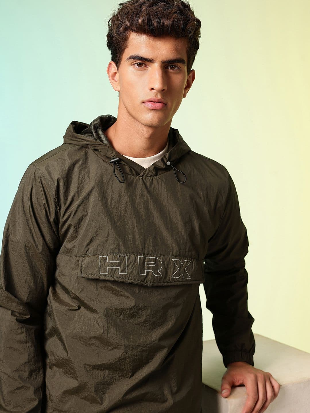 HRX by Hrithik Roshan Brand Logo Printed Hooded Training Sporty Jacket - view 1