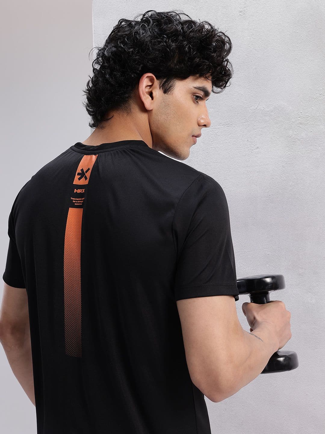 HRX by Hrithik Roshan Men Striped Rapid-Dry Training T-shirt - view 1