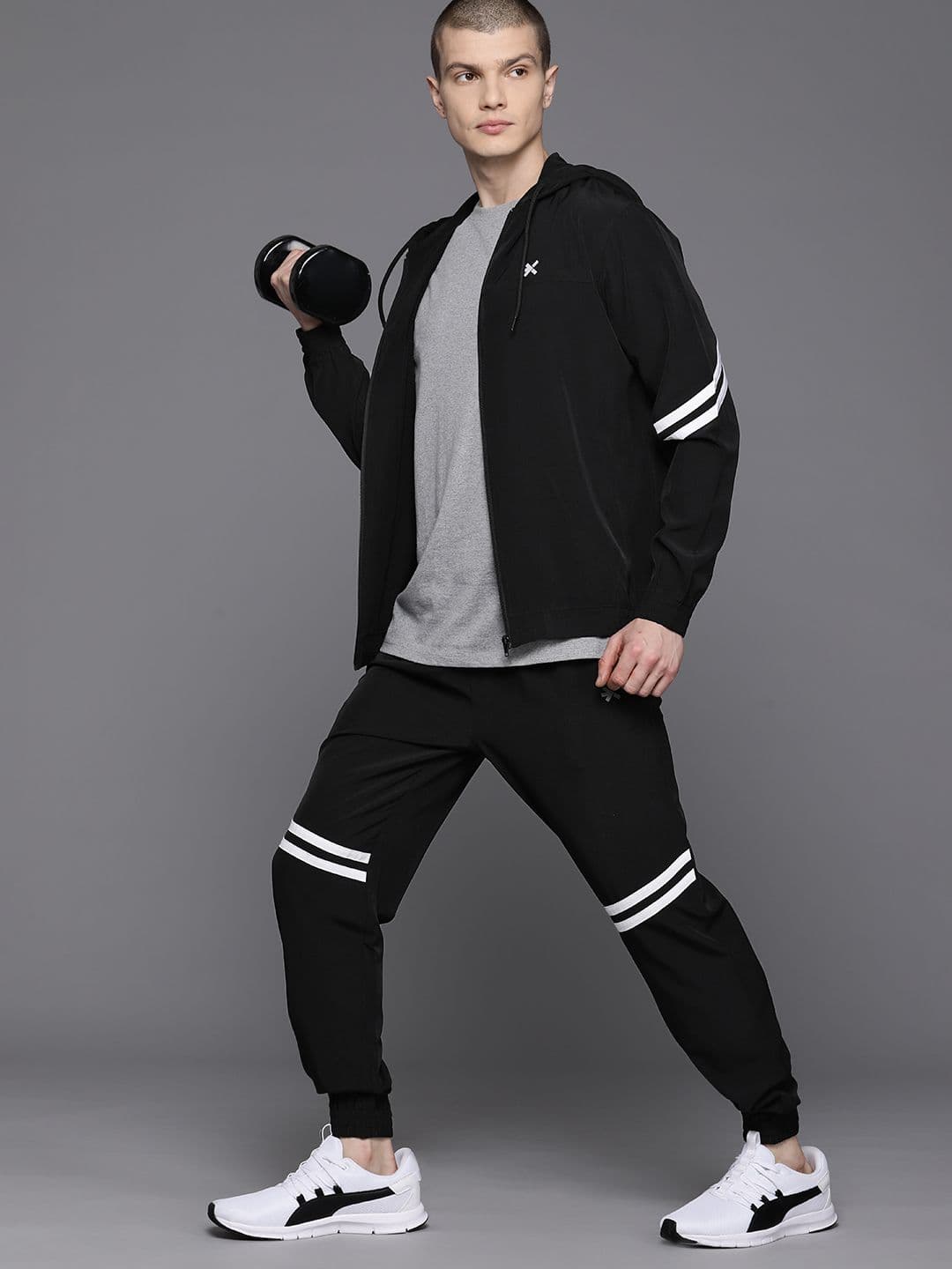 HRX by Hrithik Roshan Men Striped Rapid-Dry Sports Tracksuit - view 1