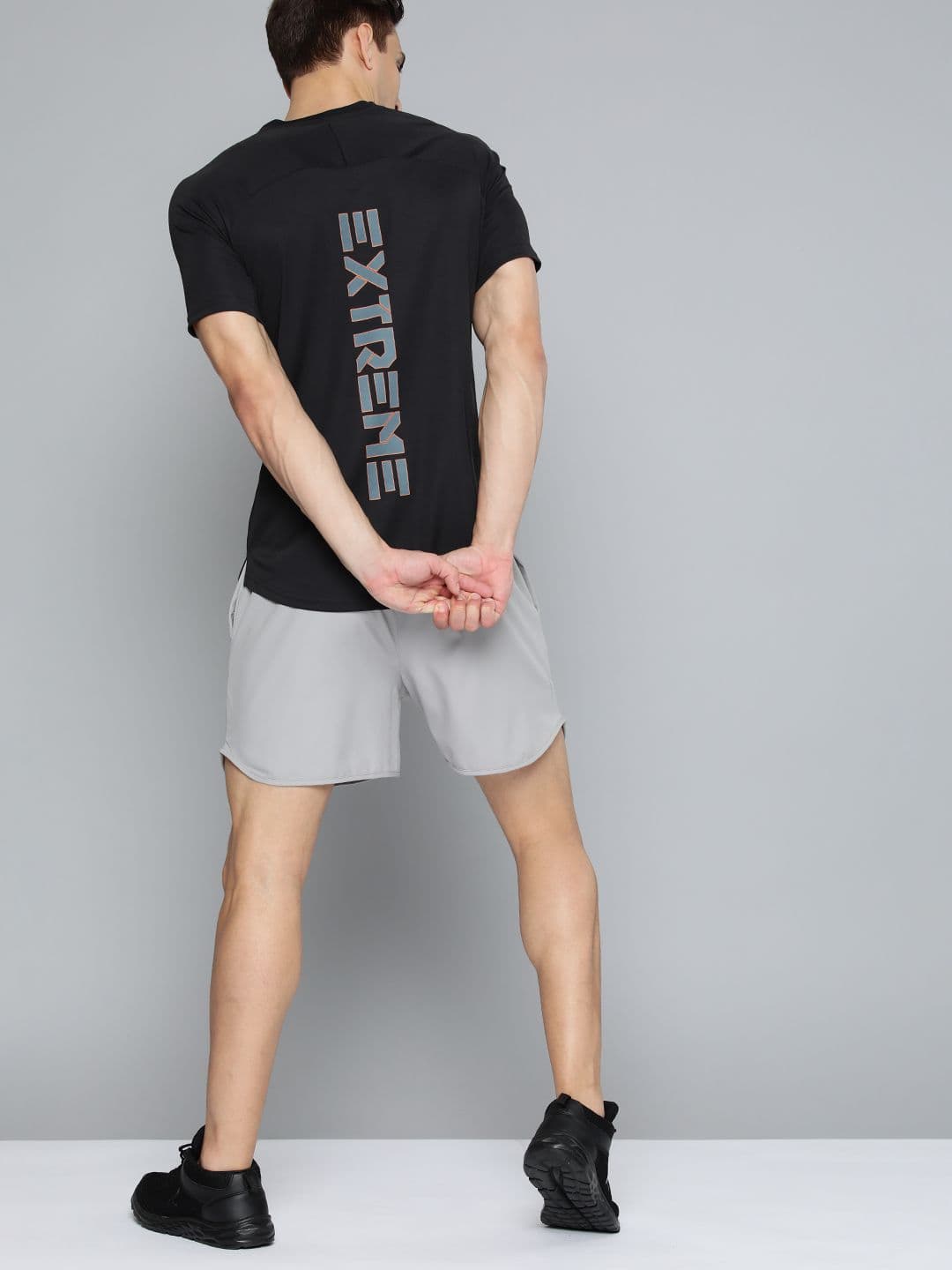 HRX By Hrithik Roshan Training Men Jet Black Rapid-Dry Typography Tshirts - view 1
