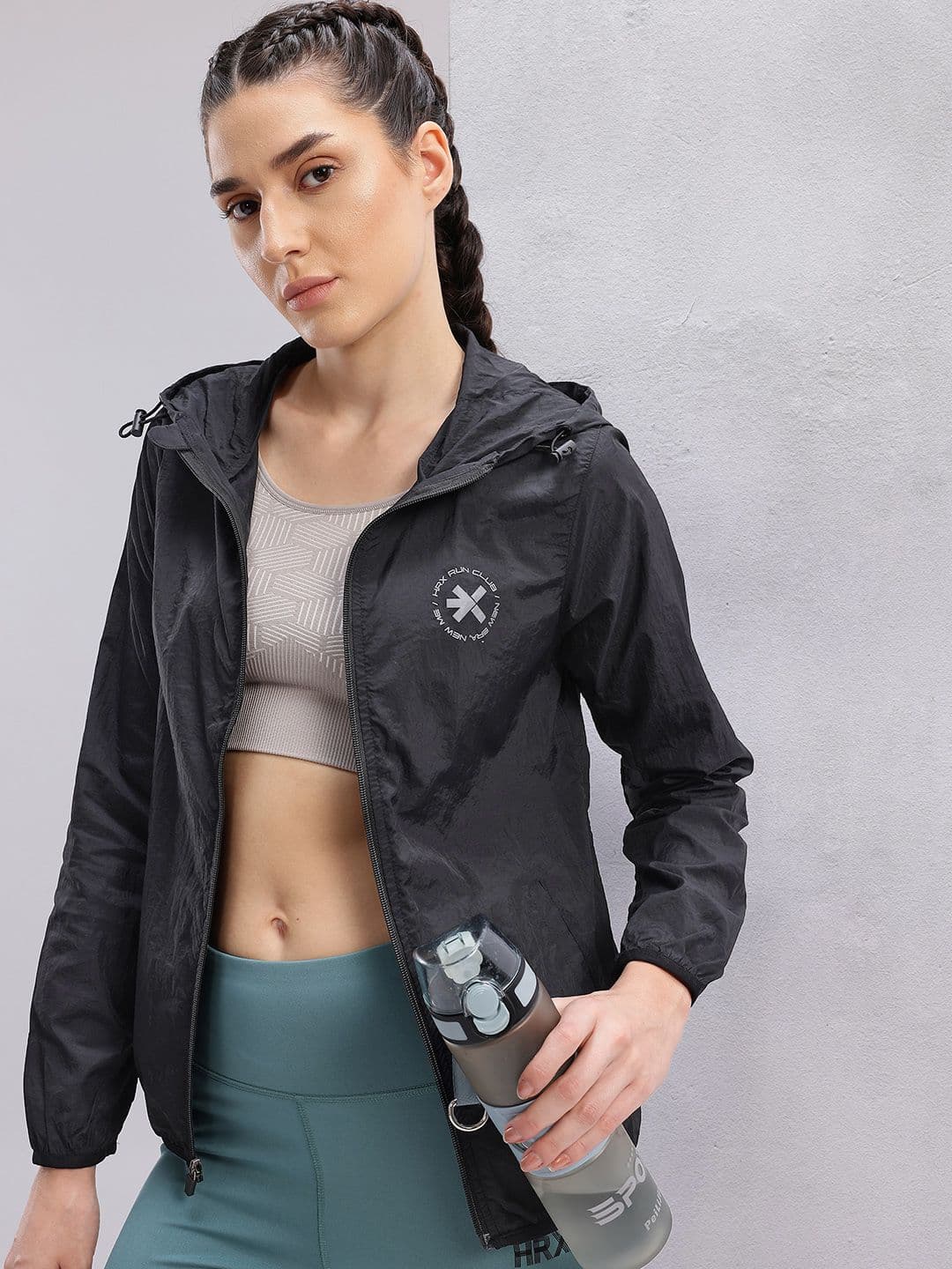 HRX by Hrithik Roshan Hooded Rapid-Dry Packable Running Jacket - view 1