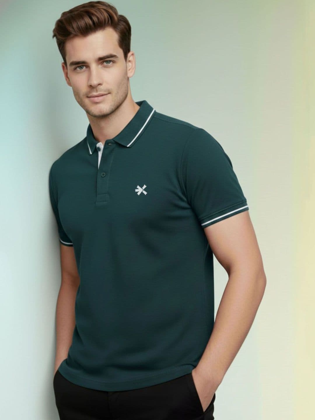 HRX by Hrithik Roshan Men Brand Logo Polo Collar T-shirt - view 1