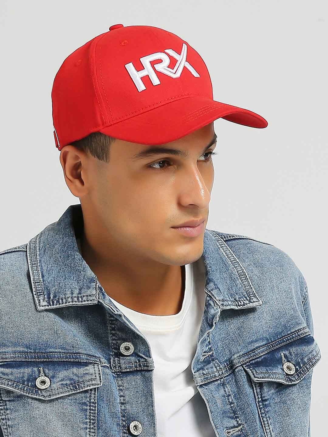 HRX by Hrithik Roshan Red Men Embroidered Cotton Baseball Cap - view 1