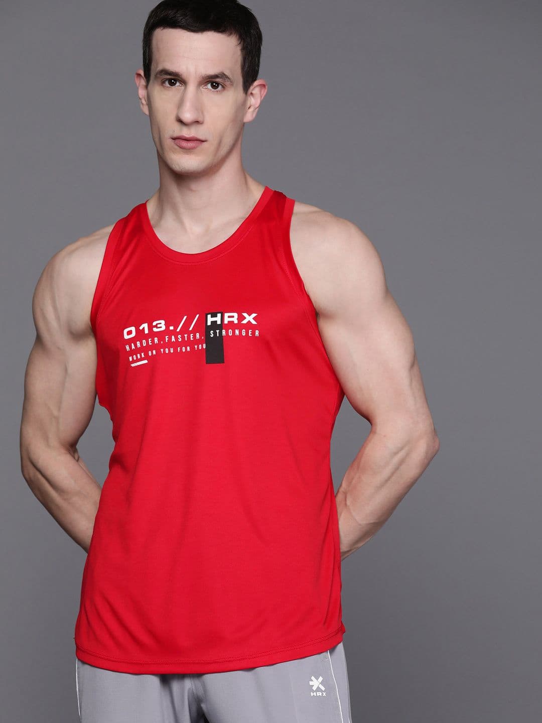 HRX by Hrithik Roshan Men Printed Rapid-Dry Training T-shirt with Reflective Detail - view 1